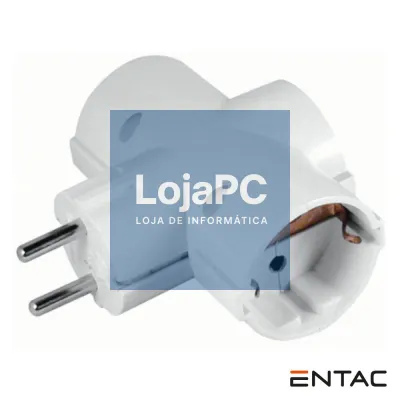 Tomada Elétrica c/ 3 Saídas Branco ENTAC