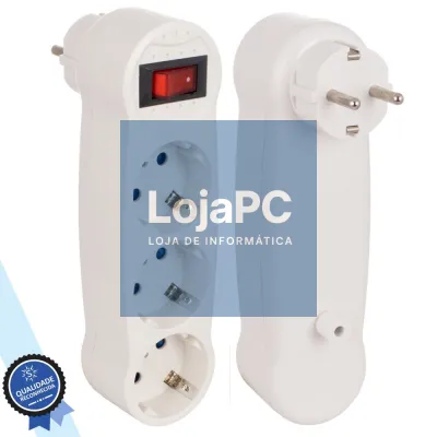 FICHA ELÉTRICA TRIPLA 3 SAÍDAS SCHUKO C/ INTERRUPTOR
