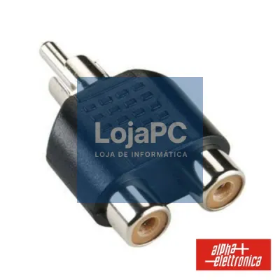 FICHA ADAPTADORA RCA MACHO / 2 RCA FÊMEA