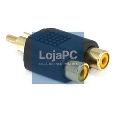 FICHA ADAPTADORA RCA MACHO / 2 RCA FÊMEA