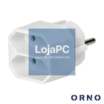 Ficha Elétrica Adaptadora 2x AC Plana ORNO