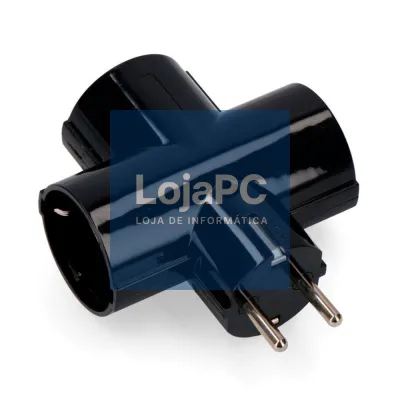 Ficha Elétrica Adaptadora 3x Schuko