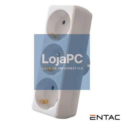 Tomada Elétrica c/ 3 Saídas Branco ENTAC
