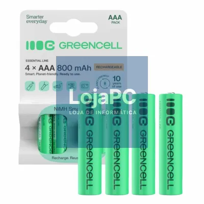 Pilha Recarregável AAA 1.2V 800mA 4x Blister GREEN CELL