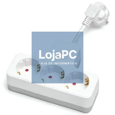 Ficha Elétrica Adaptadora 3x Schuko C/ Interruptor
