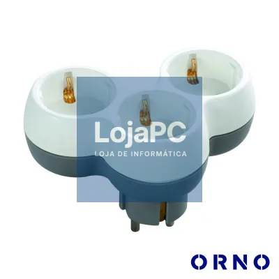 Ficha Elétrica Adaptadora 3x Schuko Branco ORNO