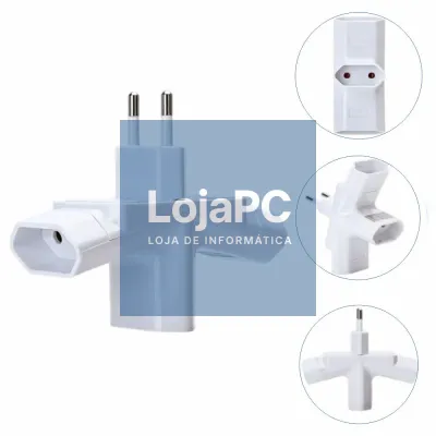 Ficha Elétrica Adaptadora 3x Schuko
