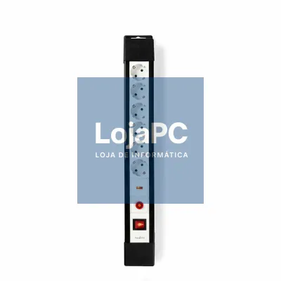 Tomada Elétrica 6x Schuko C/ Interruptor 3m