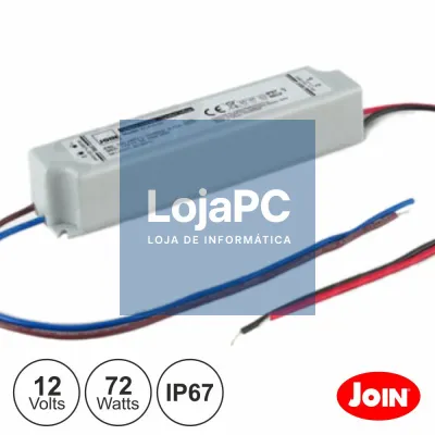 FONTE DE ALIMENTAÇÃO ESTANQUE 12V 6A 72W IP67 JOIN