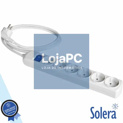 Extensão Elétrica 6x Schuko C/ Interruptor 2M Branco SOLERA