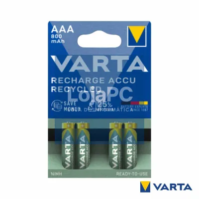 Pilha Recarregável AAA 1.2V 800mAh 4x Blister VARTA