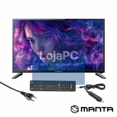 TV LED 24" HD HDMI USB Colunas 2x3W 12V/230V MANTA