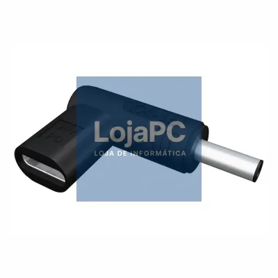 Ficha Adaptadora USB-C Fêmea / Ficha DC 1.35x4.0mm Macho