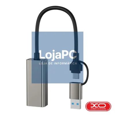 Cabo Adaptador USB-A/USB-C P/ RJ45 1000Mbps XO