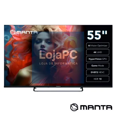 Smart TV LED Frameless 55" UHD 4K HDMI DVB-T2/T/C MANTA