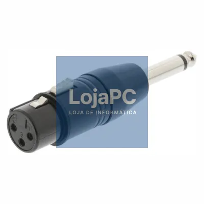 Ficha Adaptadora XLR 3p Fêmea / Jack 6.35mm Macho Mono
