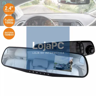 CÂMARA VIGILÂNCIA FHD 1080P ESPELHO RETROVISOR AUTOMÓVEL 2.4