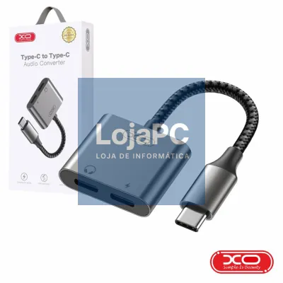 Adaptador USB-C Macho P/ 2x USB-C 27W QC+AFC+PD XO