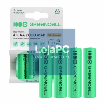 Pilha Recarregável AA 1.2V 2000mA 4x Blister GREEN CELL