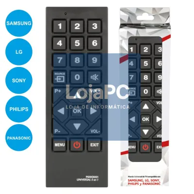 TELECOMANDO UNIVERSAL P/ SAMSUNG LG SONY PHILIPS PANASONIC