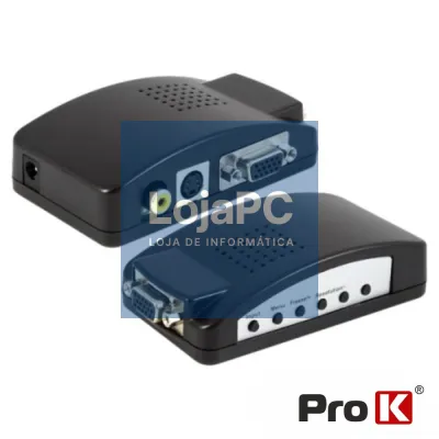 CONVERSOR VÍDEO VGA+RCA+SVHS P/ VGA PROK