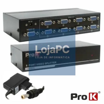 DISTRIBUIDOR VGA AMPLIFICADO 1 ENTRADA 8 SAÍDAS PROK