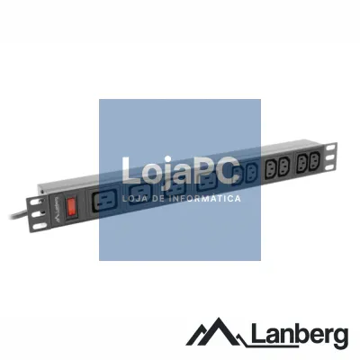 Tomada Elétrica C/ 10 Saídas 16A P/ Rack 19" LANBERG