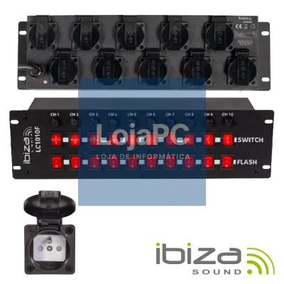 Base Elétrica C/ 10 Saídas Interruptores P/ Rack 19" IBIZA