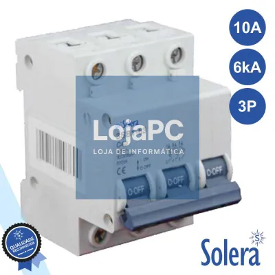 DISJUNTOR 3P 10A 6kA 240/415V SOLERA