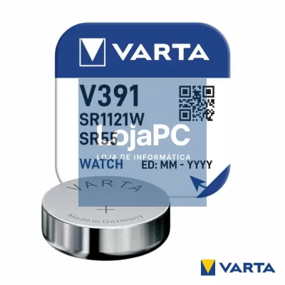 Pilha Óxido Prata Botão V391/SR1121W/SR55 1.55V VARTA