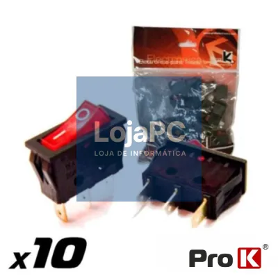 INTERRUPTOR BASCULANTE C/ LUZ 15A-250V SPST ON-OFF 10X PROK