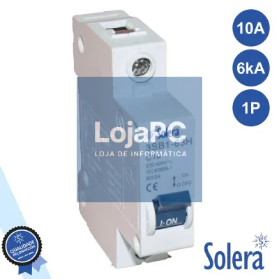 DISJUNTOR 1P 10A 6kA 240/415V SOLERA