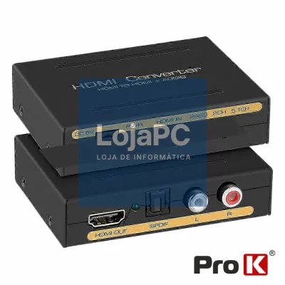 Extrator de Áudio HDMI->HDMI+Toslink+RCA PROK