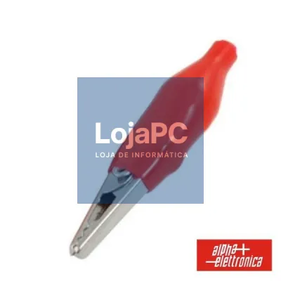 PINÇA CROCODILO 4MM ISOLADA VERMELHA