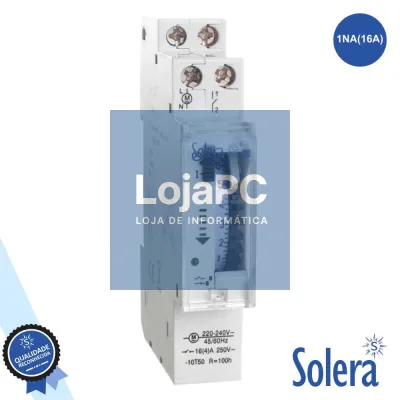 TEMPORIZADOR DIÁRIO ANALÓGICO 16A 230V P/ CALHA DIN SOLERA