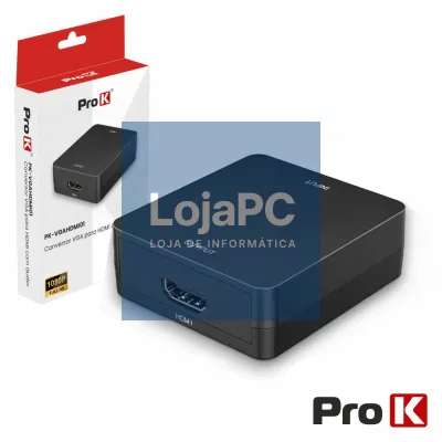 CONVERSOR VGA + JACK 3.5MM P/ HDMI FÊMEA PROK