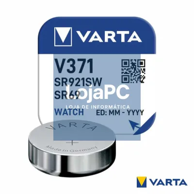 Pilha Óxido Prata Botão V371/SR921SW/SR69 1.55V VARTA