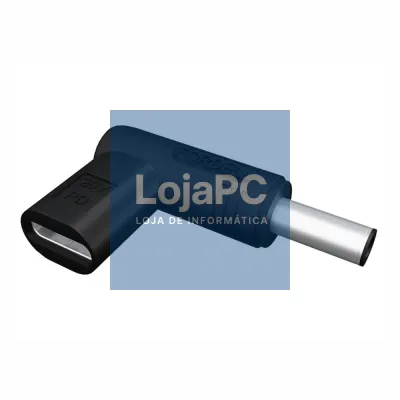 Ficha Adaptadora USB-C Fêmea / Ficha DC 3.0x4.5mm Macho