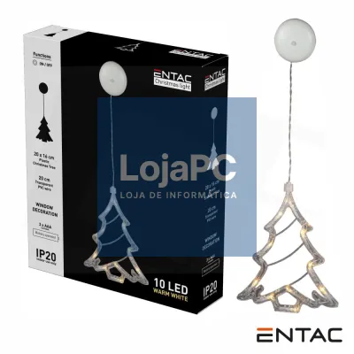 Árvore Decorativo c/ ventosa 10 LED 3000K a pilhas ENTAC