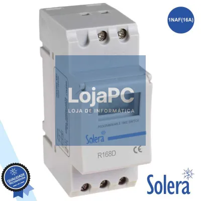 TEMPORIZADOR SEMANAL DIGITAL 16A 230V P/ CALHA DIN SOLERA