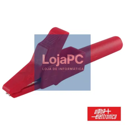 PINÇA CROCODILO 4MM ISOLADA VERMELHA