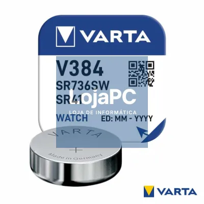 Pilha Óxido Prata Botão V384/SR736SW/SR41 1.55V VARTA