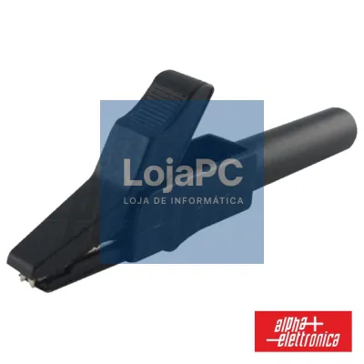PINÇA CROCODILO 4MM ISOLADA PRETO