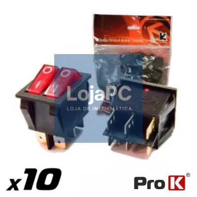 INTERRUPTOR BASCULANTE C/ LUZ 15A-250V SPST ON-OFF 10X PROK
