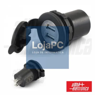 TOMADA USB DUPLA DE EMBUTIR 12-28VDC P/ 5VDC