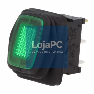 Interruptor Basculante C/ Luz 16A-250VAC SPST ON-OFF Verde