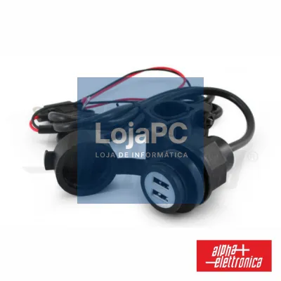 TOMADA USB DUPLA DE EMBUTIR 12-28VDC P/ 5VDC