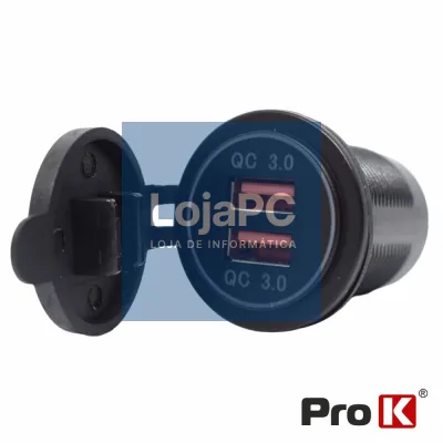 Tomada Dupla USB-A 3.0 de Embutir PROK