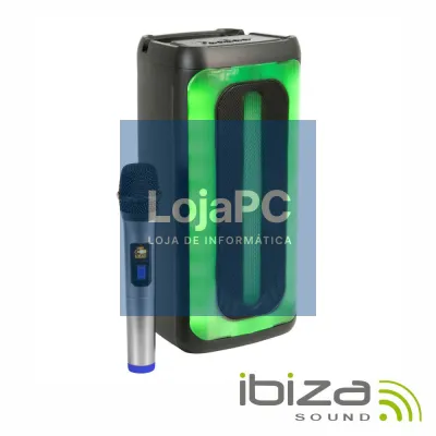 Coluna Amplificada 2x4" 200W USB/BT/SD RGB TWS IBIZA