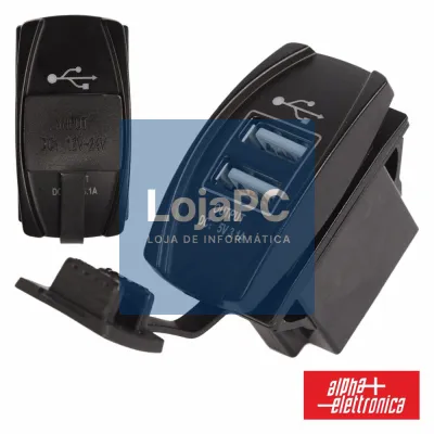 TOMADA USB DUPLA DE EMBUTIR 12-24VDC P/ 5VDC